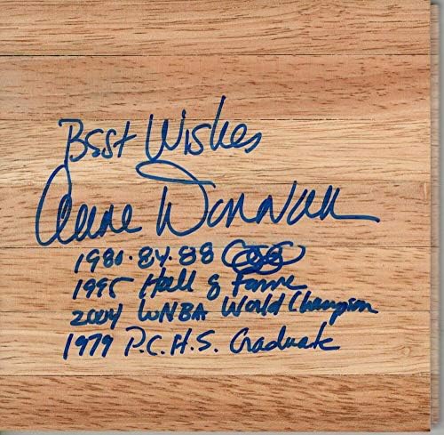 אן דונובן חתמה על חתימה - לוח הרצפה של פרקט - היכל התהילה של הכדורסל הלאומי של נייסמית ', אולסטאר, דומיניון